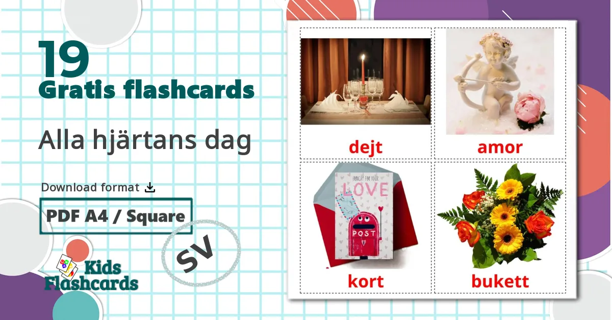 19 Alla hjärtans dag billedkort for børn
