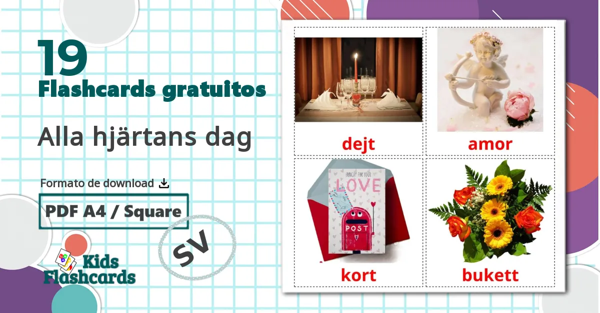 19 Flashcards de Alla hjärtans dag