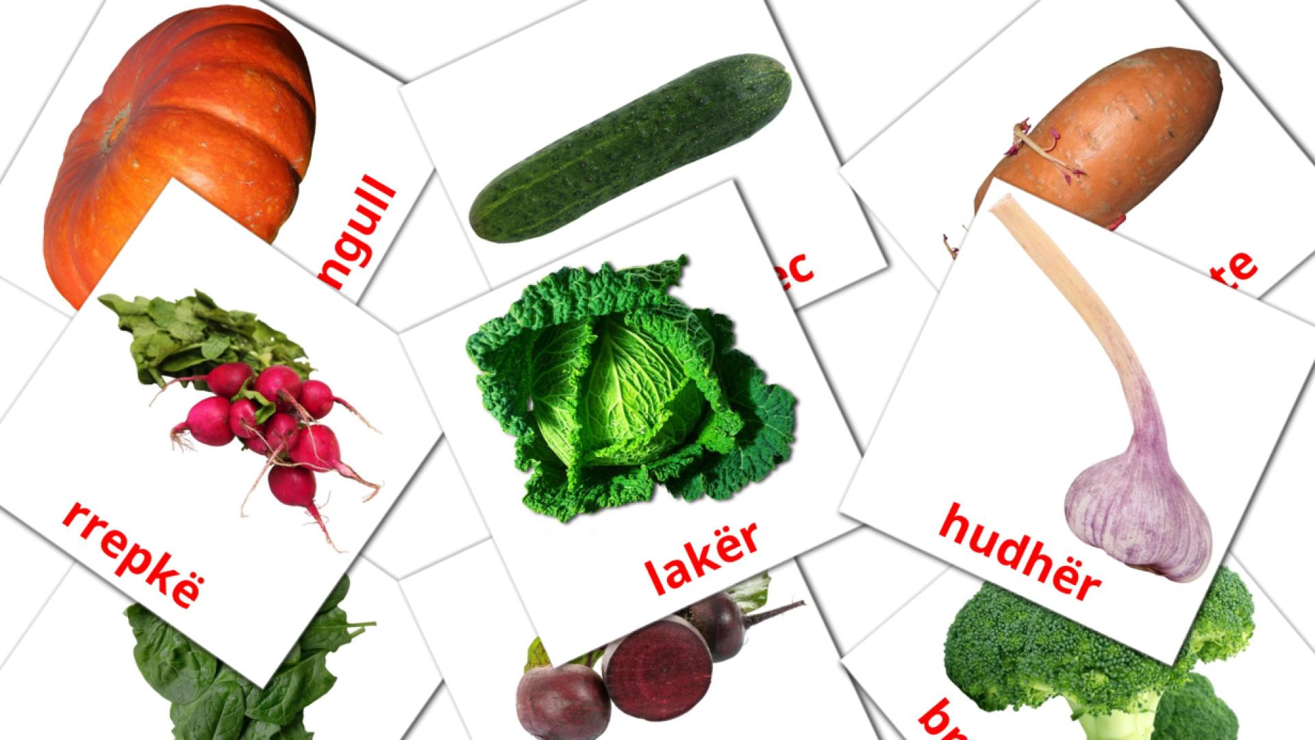 Les Légumes - cartes de vocabulaire albanais