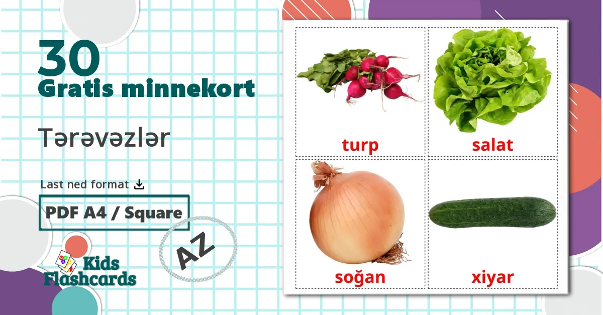 30 Tərəvəzlər bildekort