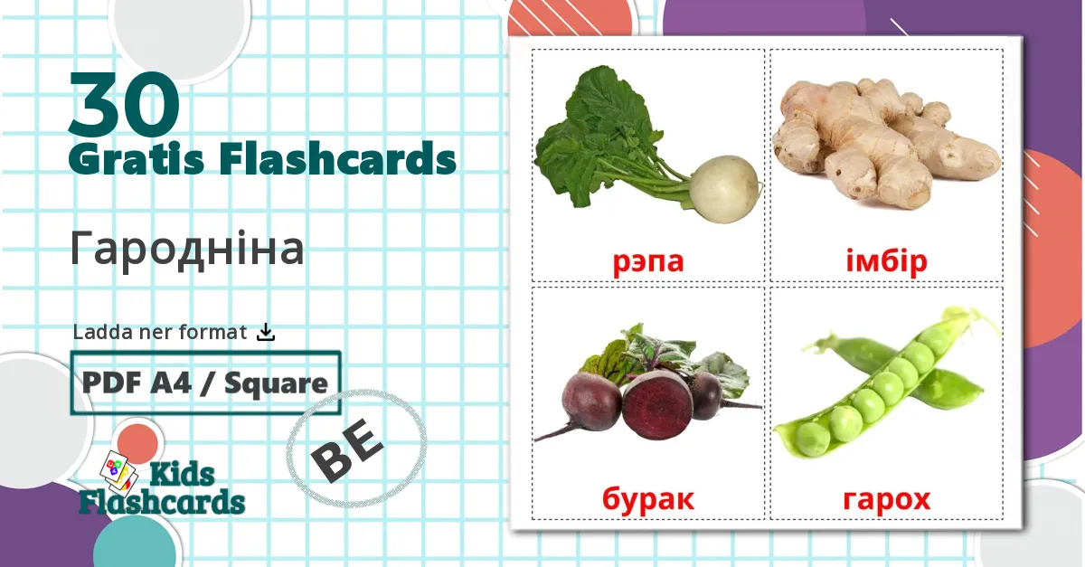 30 Гародніна bildkort för barn