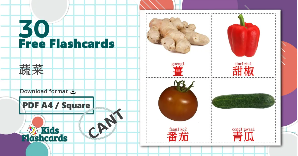 30 Vegetables flashcards