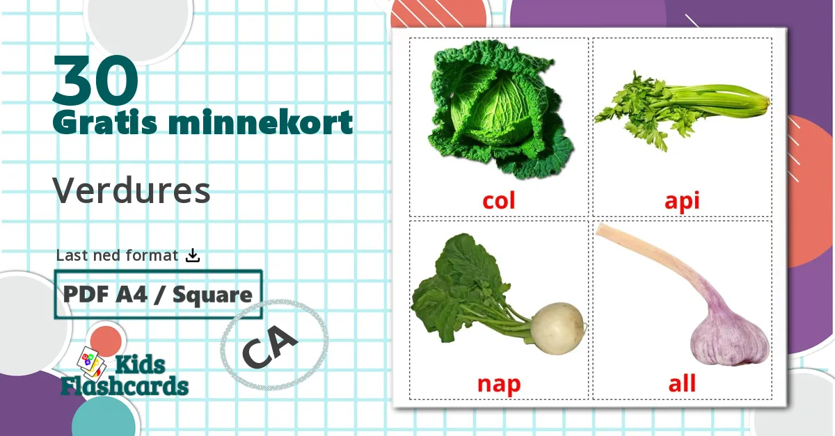 30 Verdures bildekort