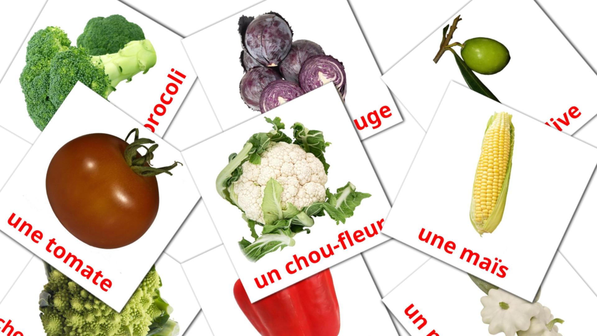 Bildkarten für Les Légumes