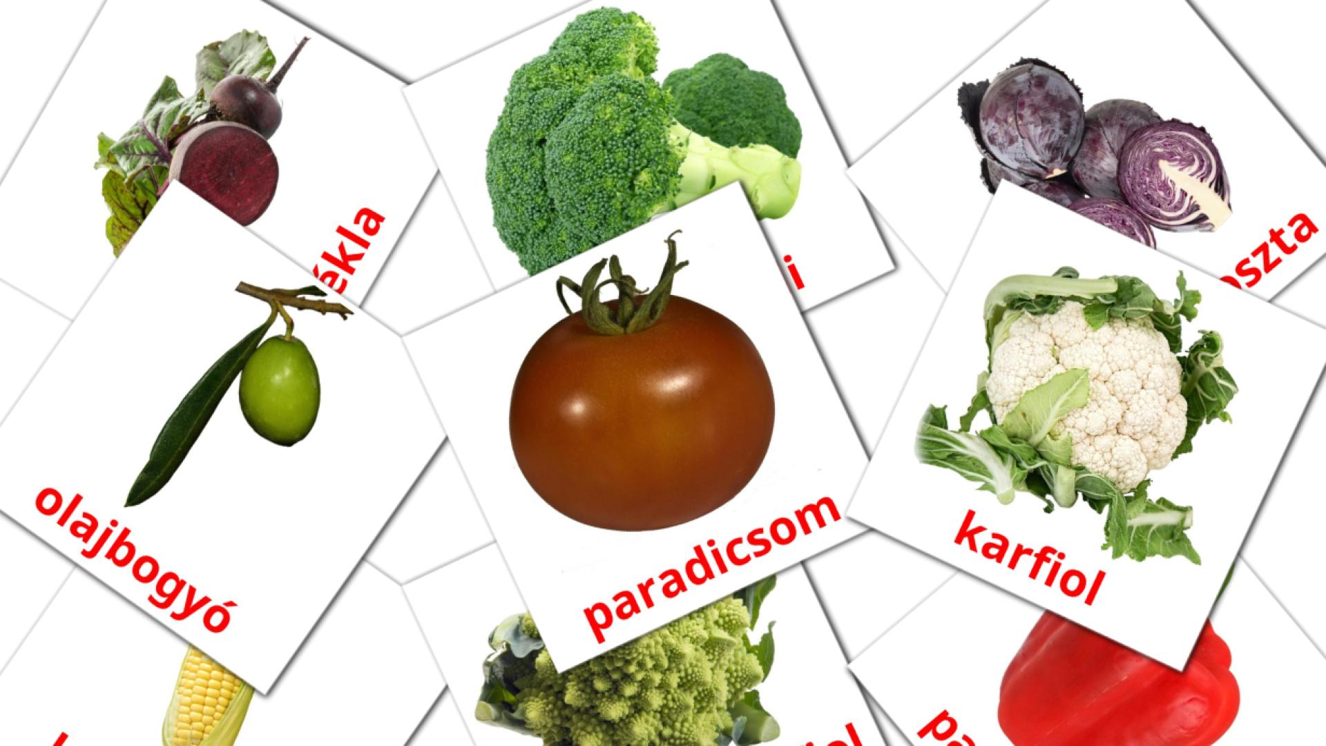 Bildkarten für Zöldségek 