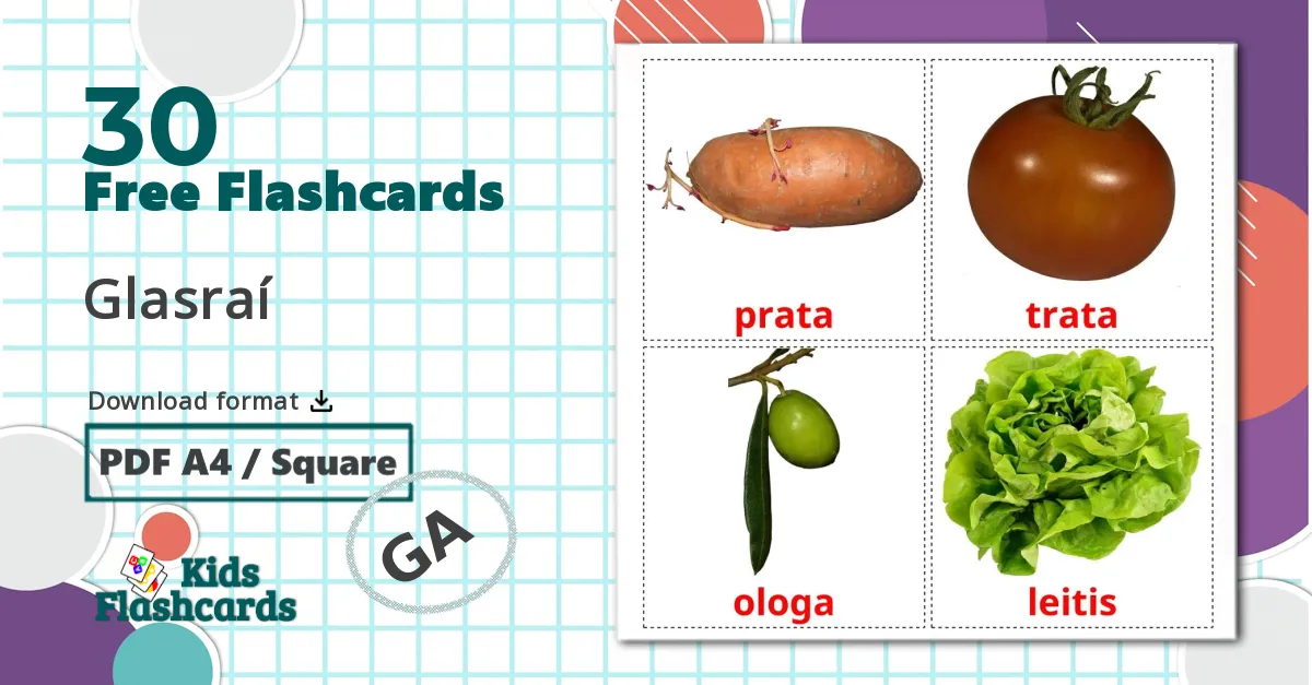 30 Vegetables flashcards