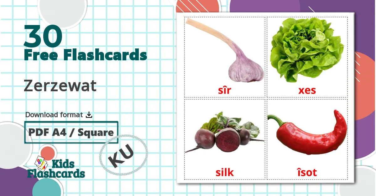 30 Vegetables flashcards