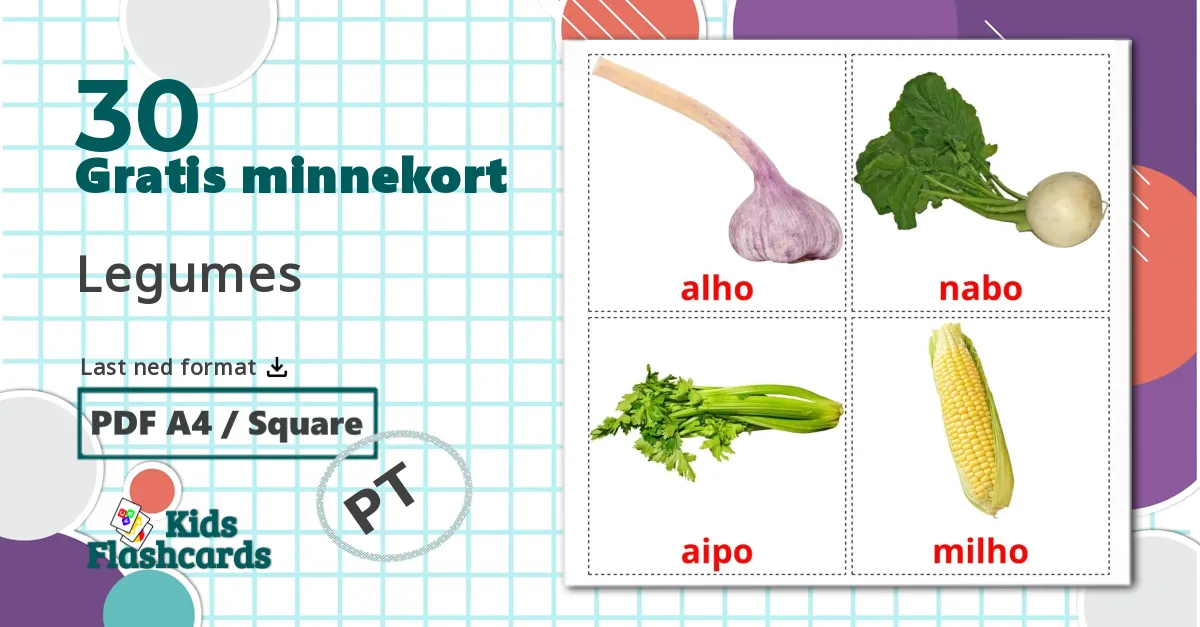 30 Legumes bildekort