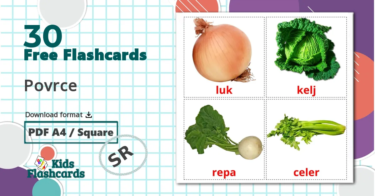 30 Vegetables flashcards