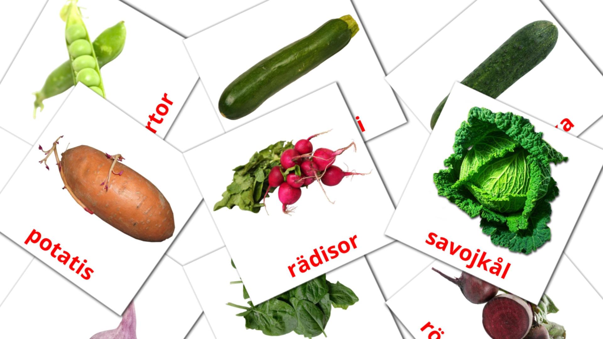 Bildkarten für Grönsaker