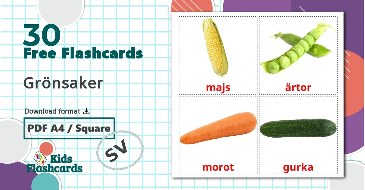 30 Grönsaker flashcards