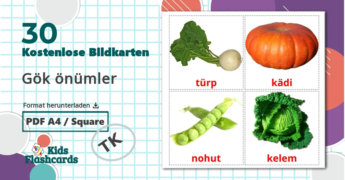 30 Bildkarten für Gök önümler