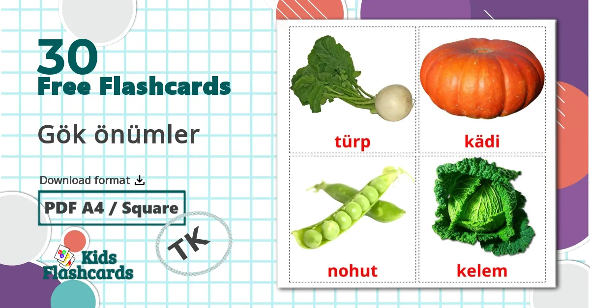 30 Vegetables flashcards