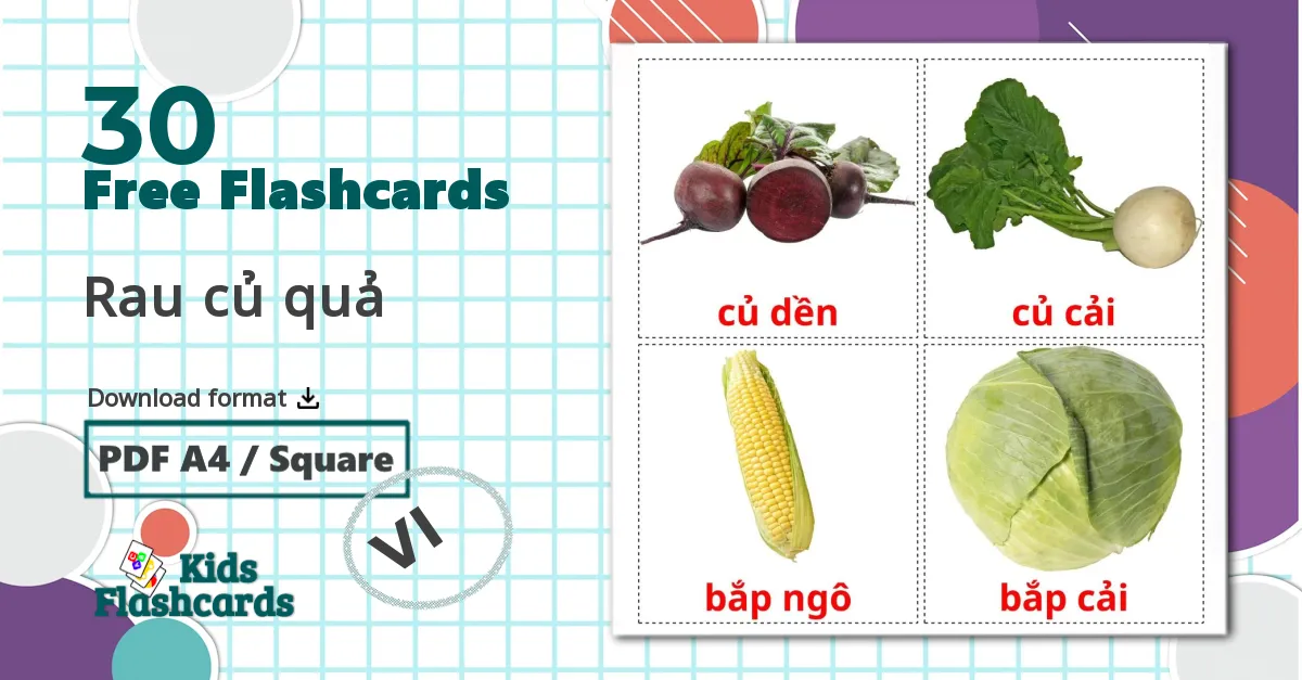 30 Rau củ quả flashcards