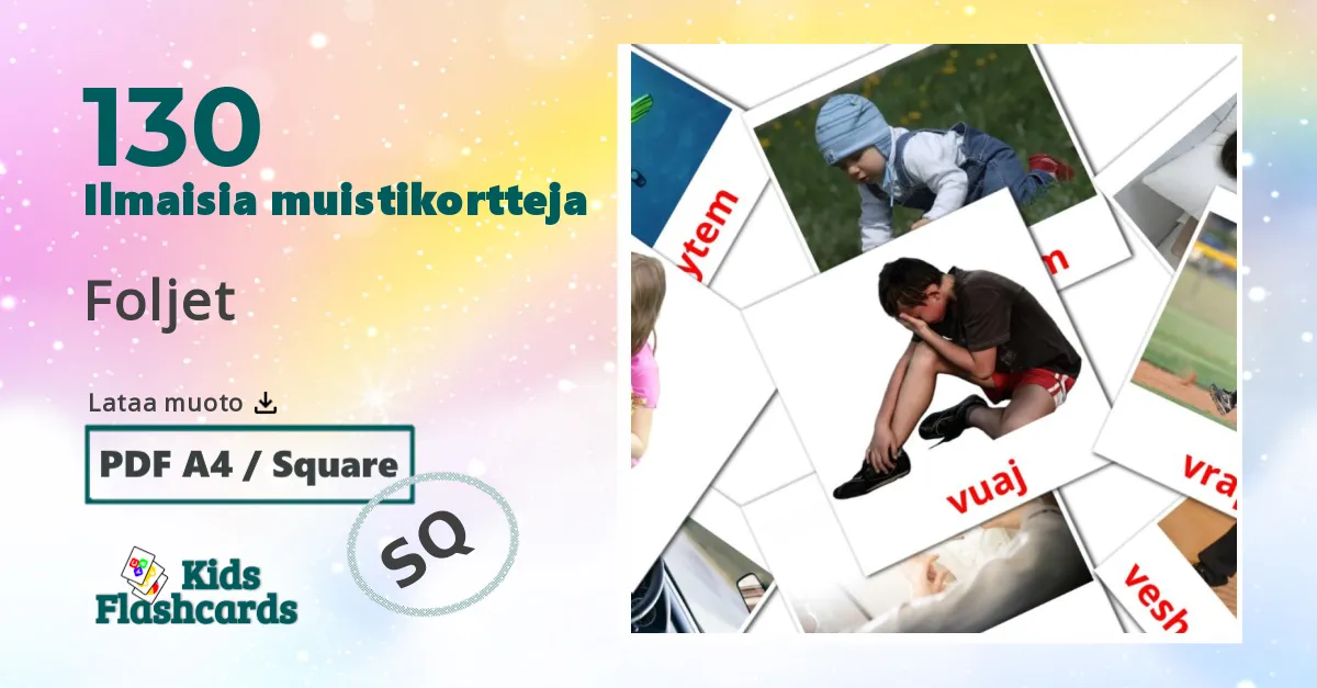 130 Foljet lasten kuvakortit
