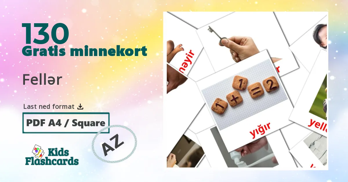 Fellər bildekort for barn på azerbaijani