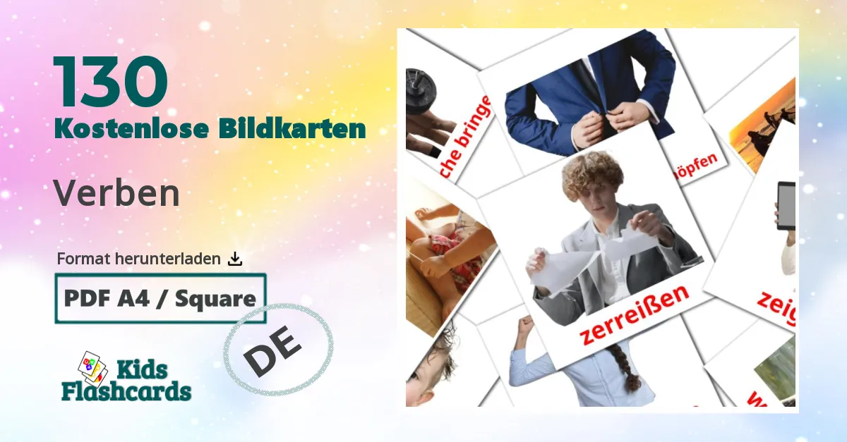 130 Bildkarten für Verben