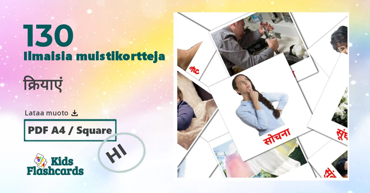 130 क्रियाएं lasten kuvakortit