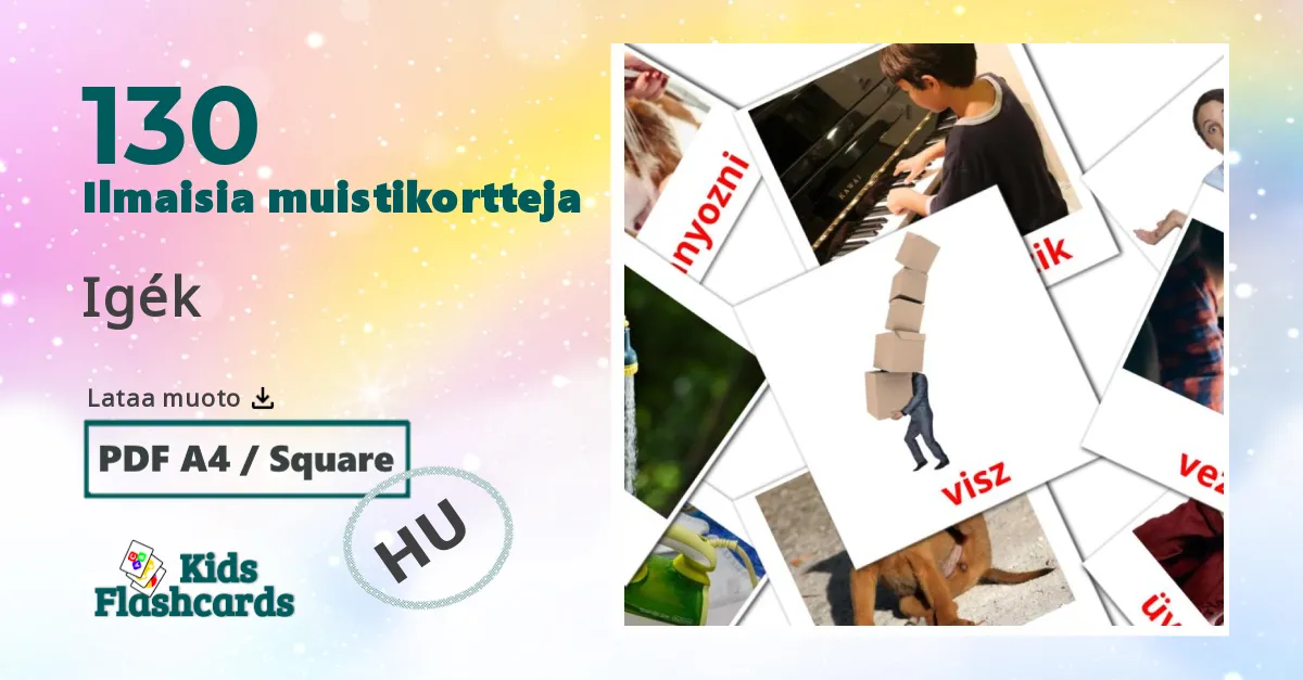 Igék – lasten kuvakortit unkariksi sanastoon