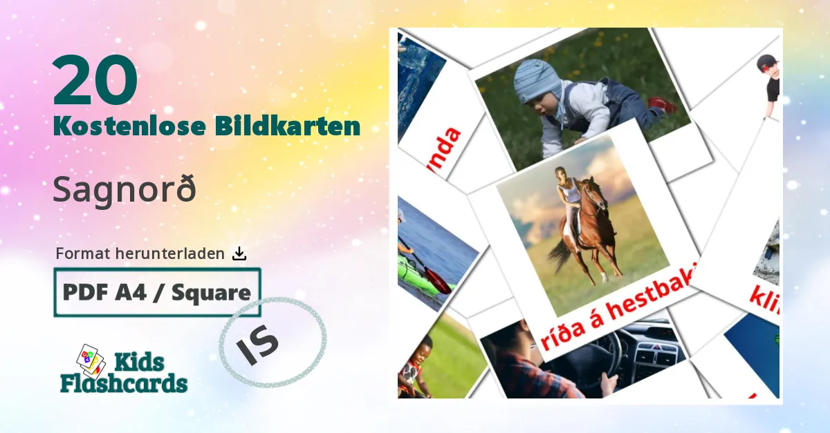 20 Bildkarten für Sagnorð
