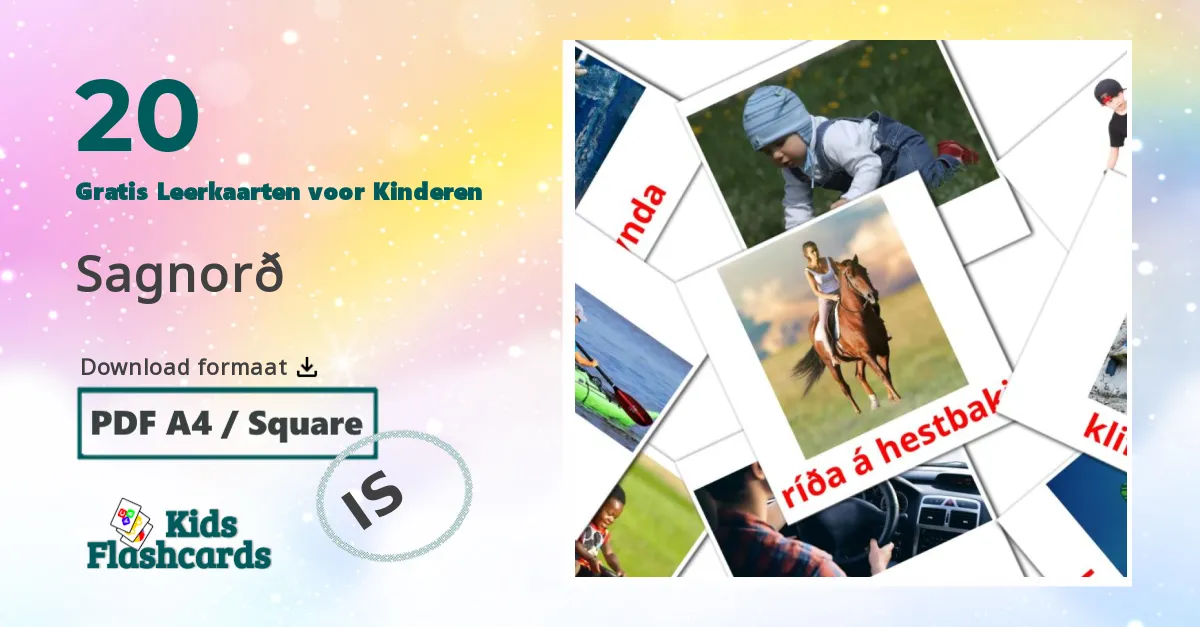 Werkwoorden Leerkaarten voor kinderen