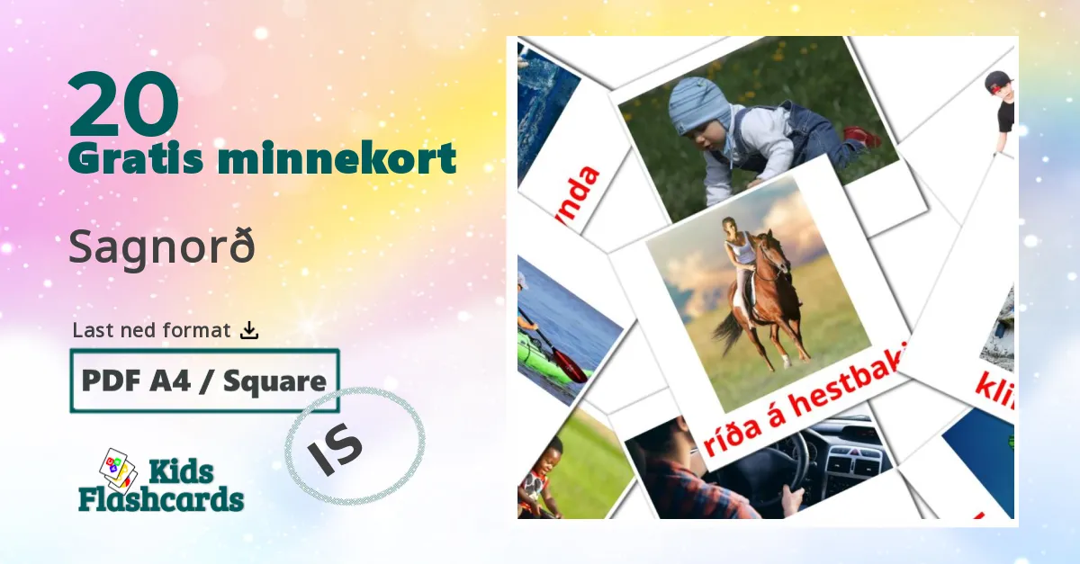 20 Sagnorð bildekort