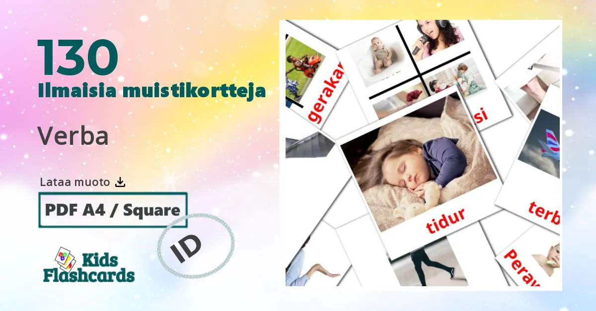 Verba – lasten kuvakortit indonesialaiseksi sanastoon