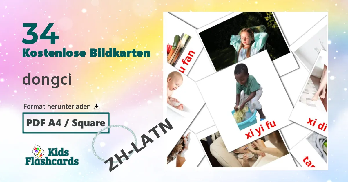 Bildkarten für Verben