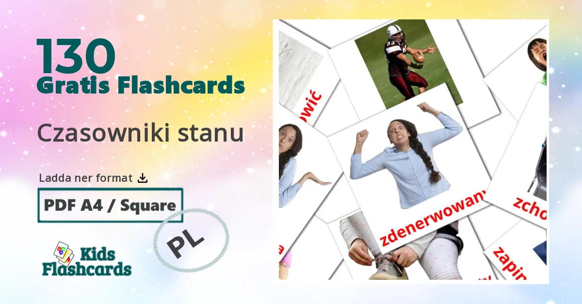 Verb bildkort för barn