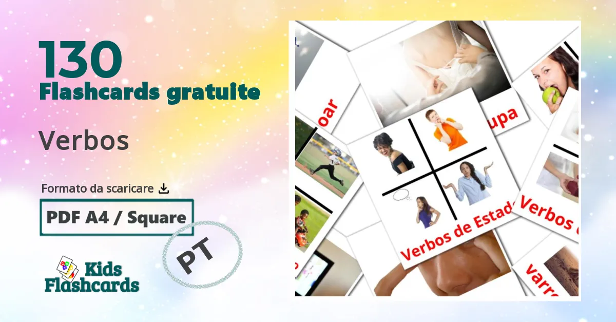 Verbos Flashcards di vocabolario portoghese