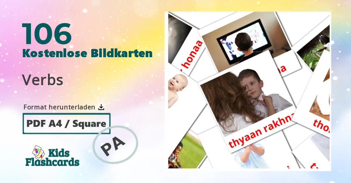 Bildkarten für Verben