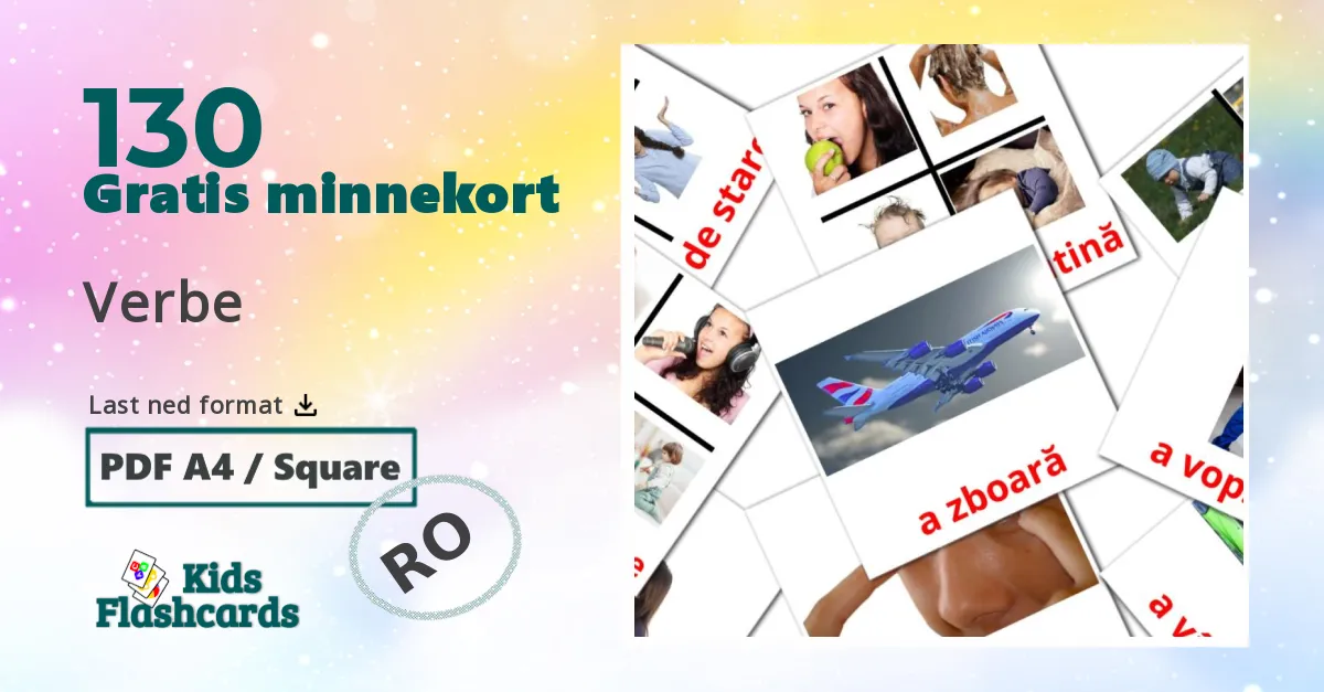 Verbe  bildekort for barn på rumensk