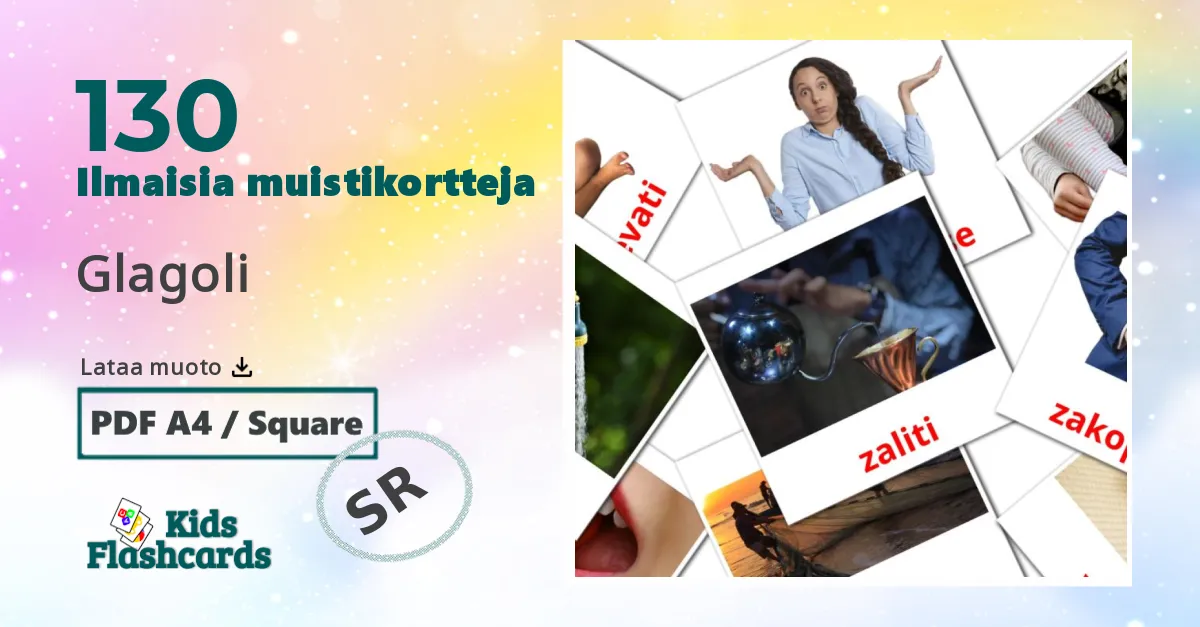 Glagoli – lasten kuvakortit serbiaksi sanastoon