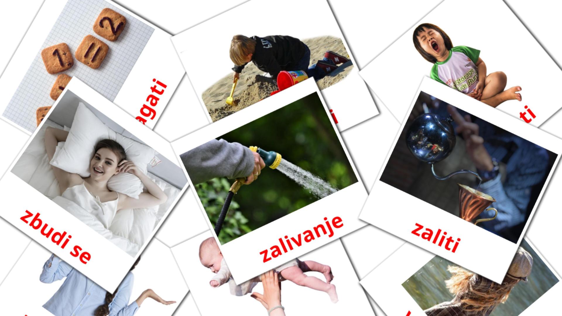 Glagoli Flashcards di vocabolario sloveno