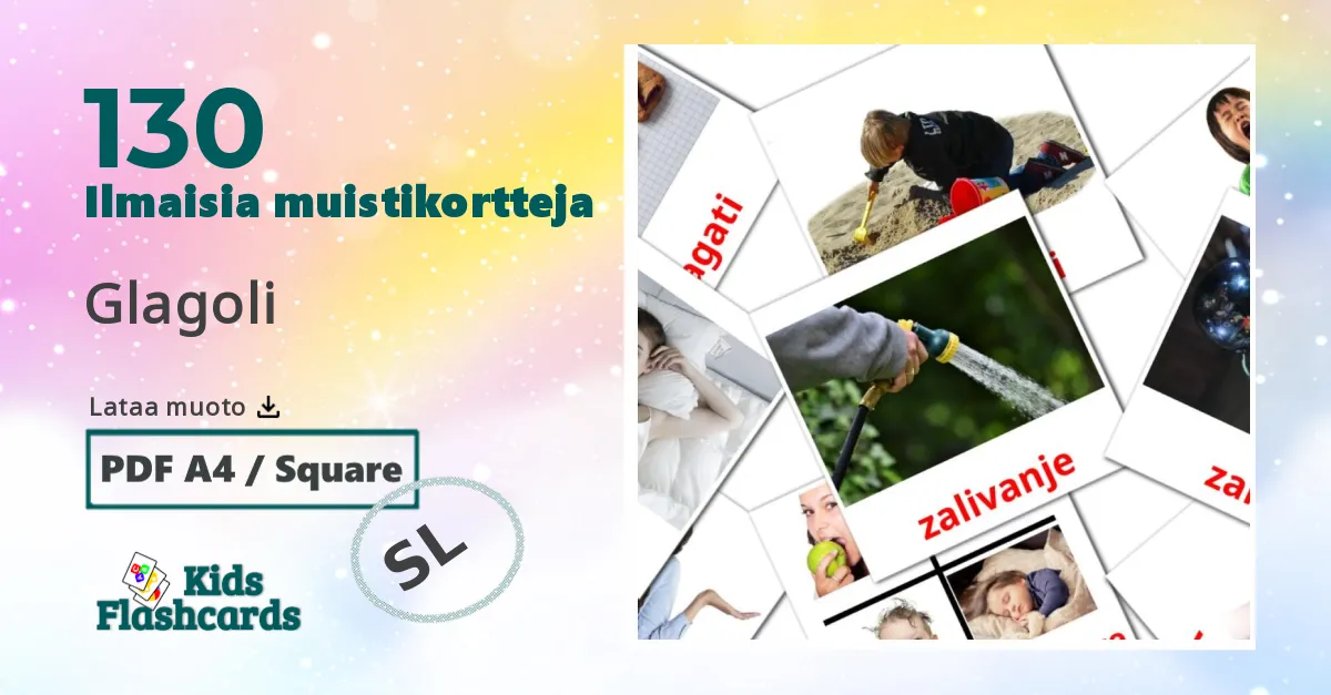 Glagoli – lasten kuvakortit slovenianksi sanastoon