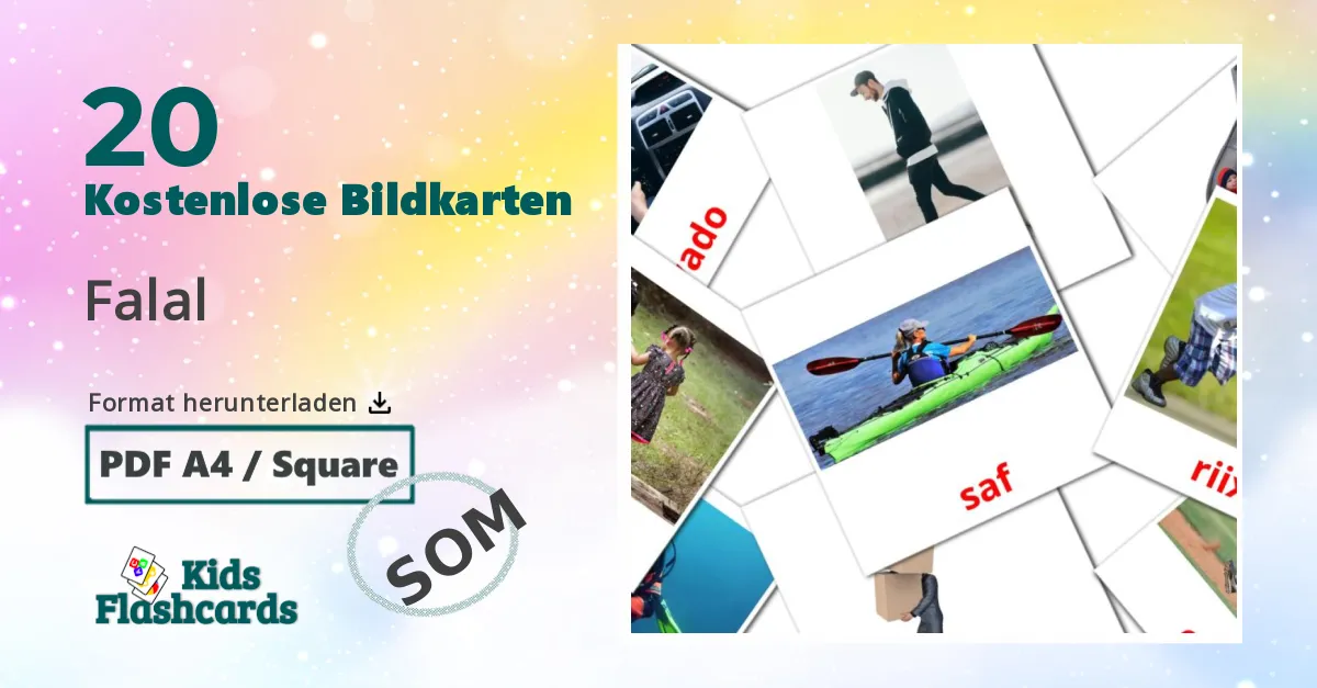 Bildkarten für Verben