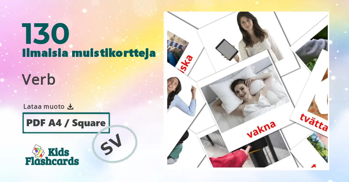 130 Verb lasten kuvakortit