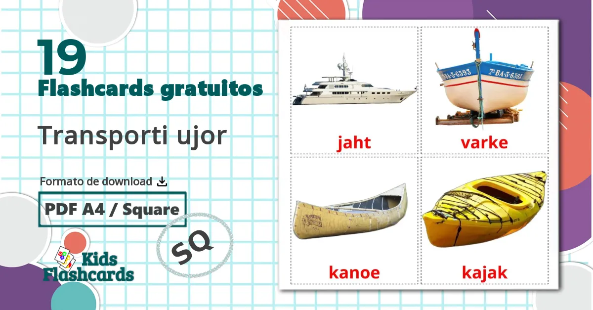 Transporte Aquático - Cartões de vocabulário albanês