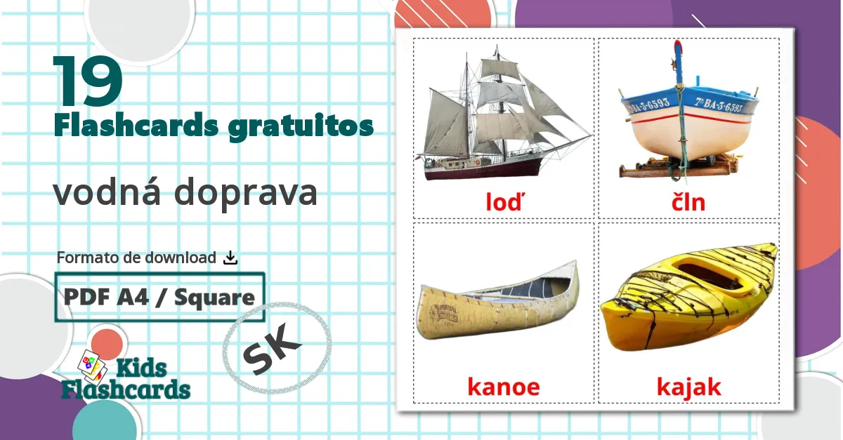 19 Flashcards de Transporte Aquático