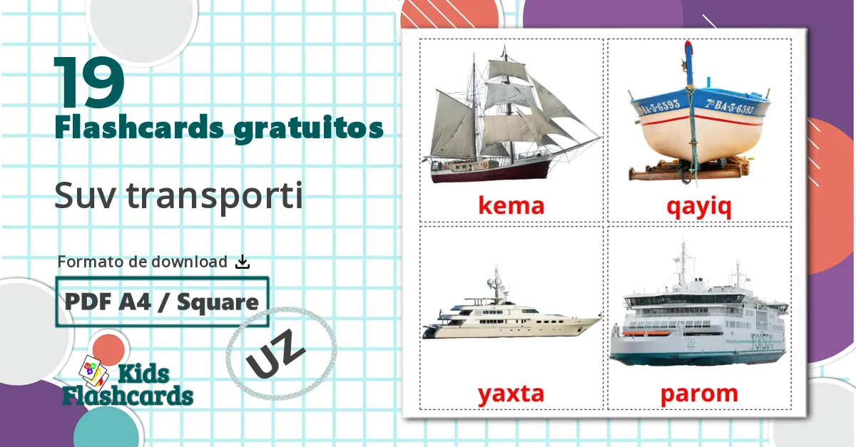 19 Flashcards de Transporte Aquático