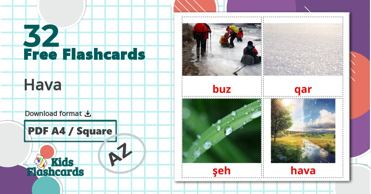 32 Weather flashcards