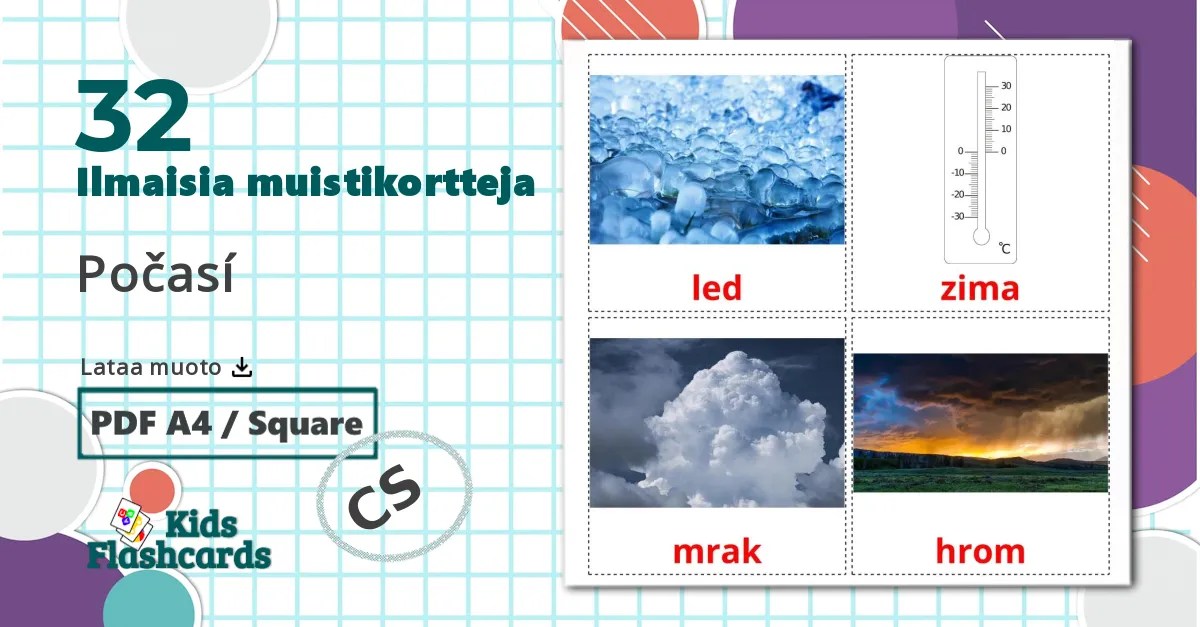 32 Počasí lasten kuvakortit