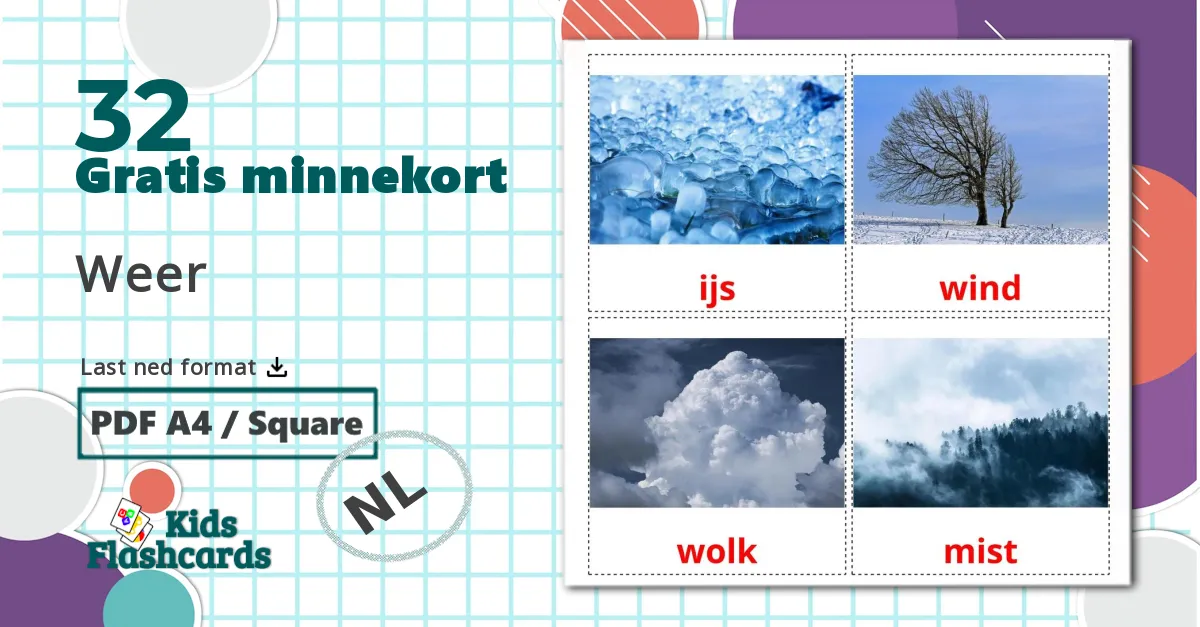 32 Weer bildekort