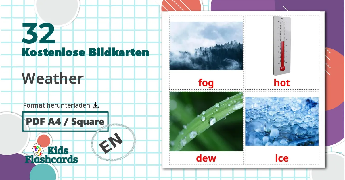 Bildkarten für Wetter