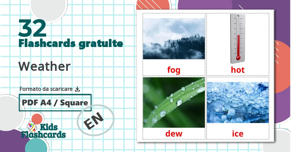 32 flashcards di Weather