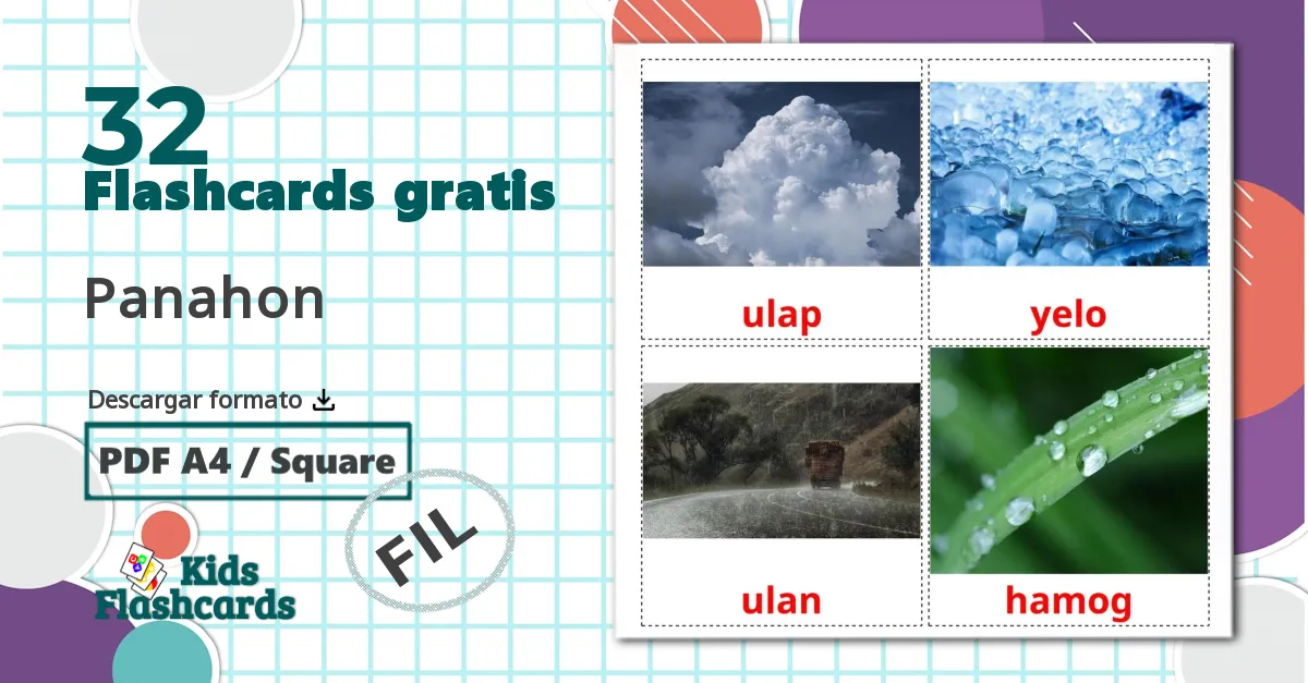 32 tarjetas didacticas de Meteorología y clima