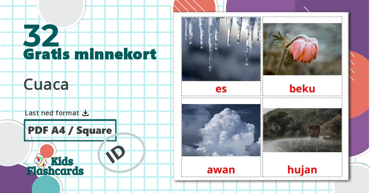 32 Cuaca bildekort