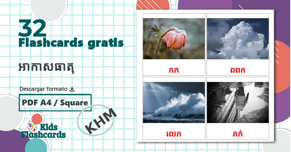 32 tarjetas didacticas de Meteorología y clima