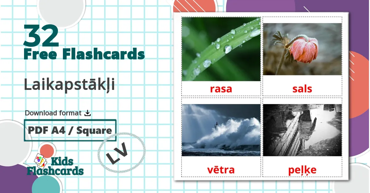 32 Laikapstākļi flashcards