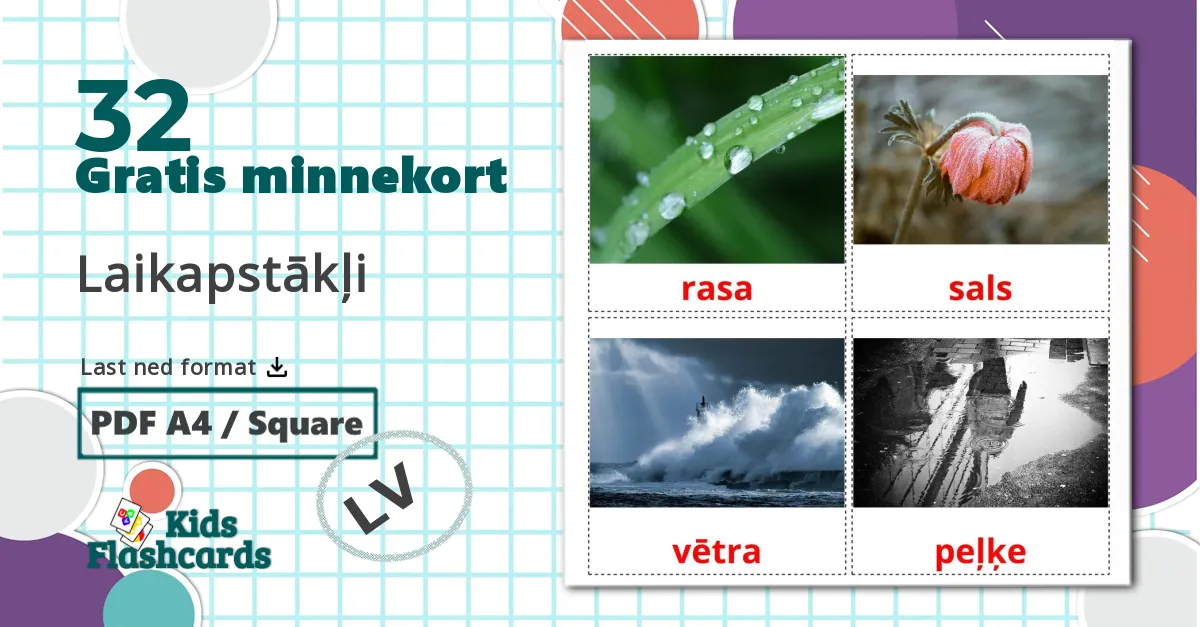 32 Laikapstākļi bildekort